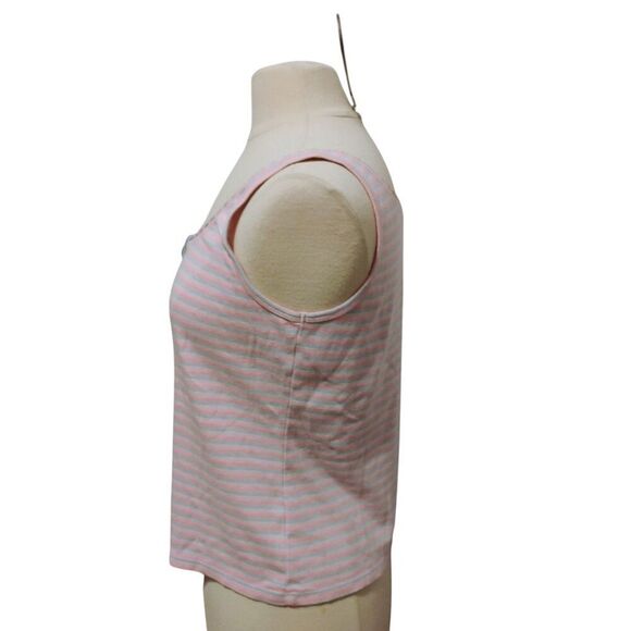 Sigrid Olsen Tank 100% Cotton Pastel Pink Blue Ribbon Bow Soft Comfortable LP - Picture 4 of 14